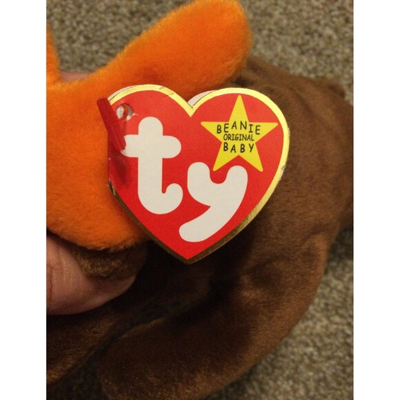 VINTAGE * TY Beanie Baby Plush - 1993 CHOCOLATE Moose - Picture 7 of 8